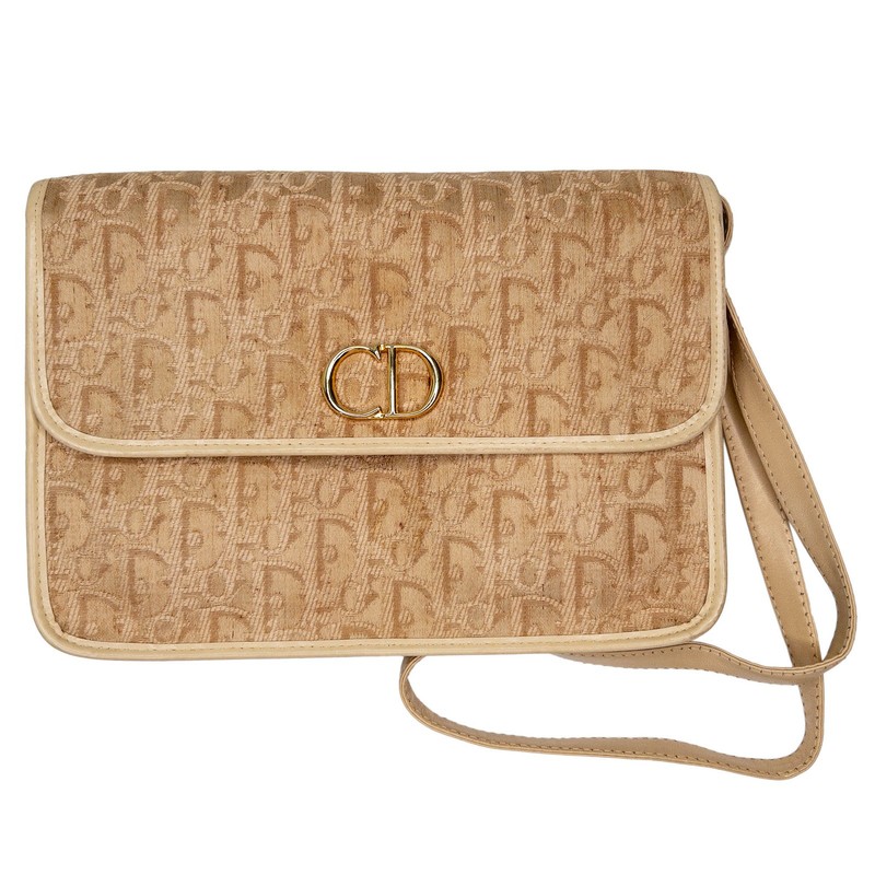 VTG 1980's - Early 1990's Christian Dior Gold Logo Clutch Handbag