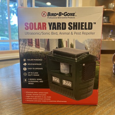 Bird B Gone Ultrasonic/Sonic Animal and Pest Repellent Solar Yard Shield NEW 
