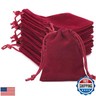 G2PLUS Red Velvet Jewelry Pouches, 20PCS Small Velvet Gift Bags with Drawstring, Wine Red Christmas Gift Bags for Wedding Favors, Candy Bag, Party Favors (2.75''x3.54'')
