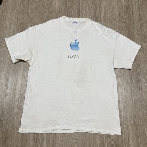 Apple アップル tシャツ 90s 00s y2k tee 企業 レア Apple Shirt XL 00s Y2k Distressed Palo Alto Shop Different