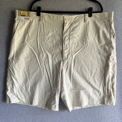 Carribean Roundtree & Yorke Flat Front Tencel Blend Shorts 46 NWT 