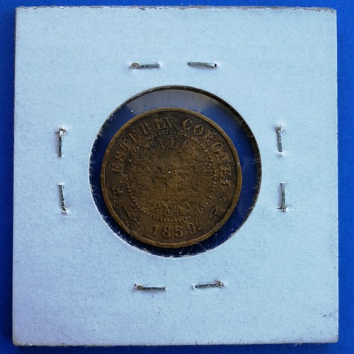 Venezuela Ficha de HACIENDA, La Goamita, 1/4 de Real 1858 VG Rare BULL