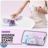 for AirPods 4 Case with Phone Stand, Auto Open,Secure Lock Cases Compatible with Apple Airpods 4th Generation 2024, Drop-Proof Hard Cover with Cleaner and Keychain for Women Girly, Purple