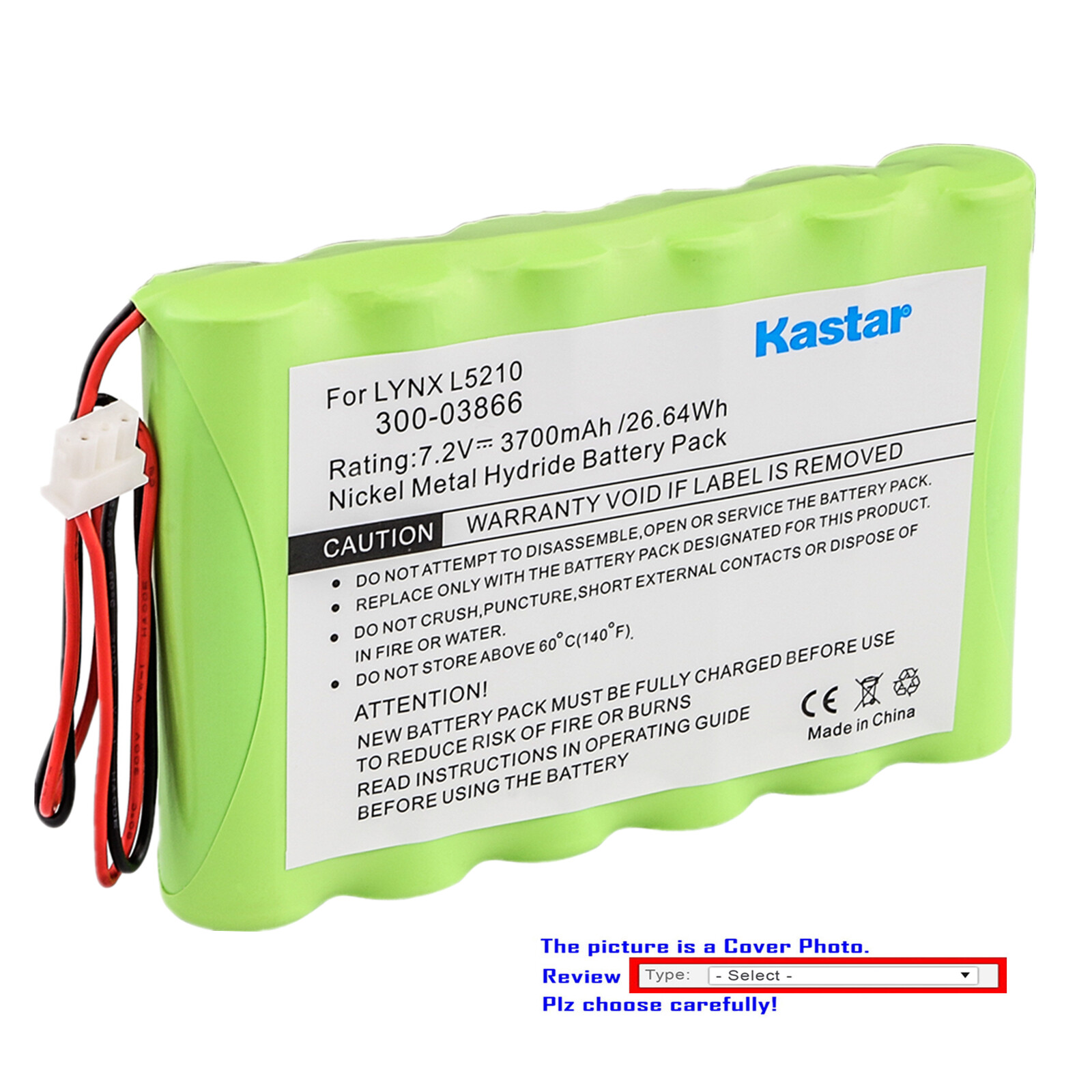 Kastar NiMH Battery 3700mAh for Honeywell Lyric Keypad LCP500-L Controller Panel