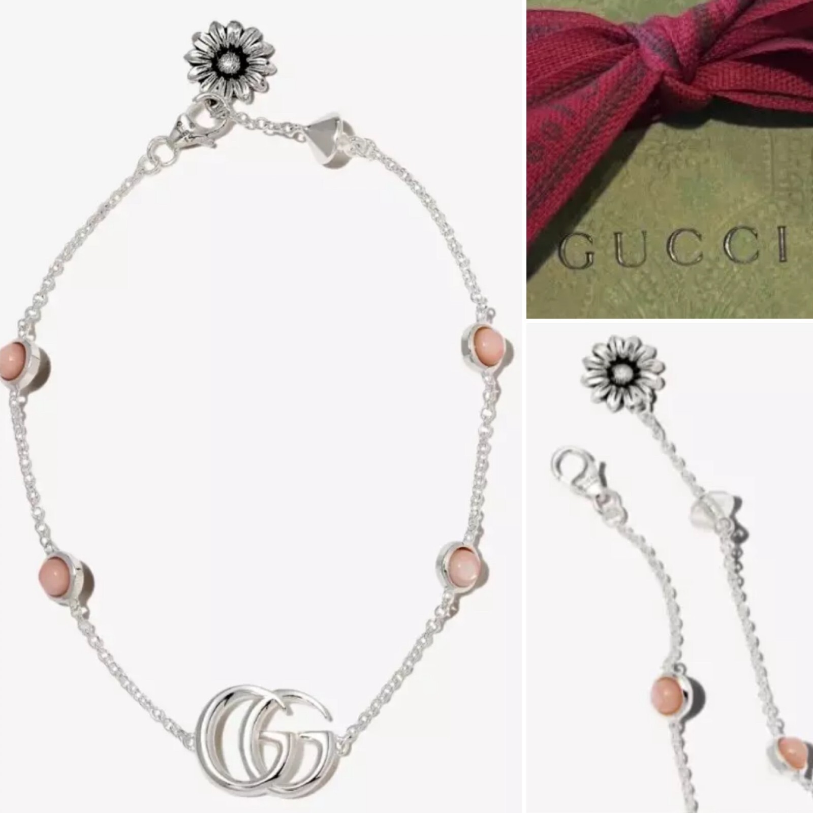 GUCCI マザーオブパール 16 ブレスレット フラワー マーモント 極美品 グッチ ブレスレット マザーオブパール 16 フラワー
