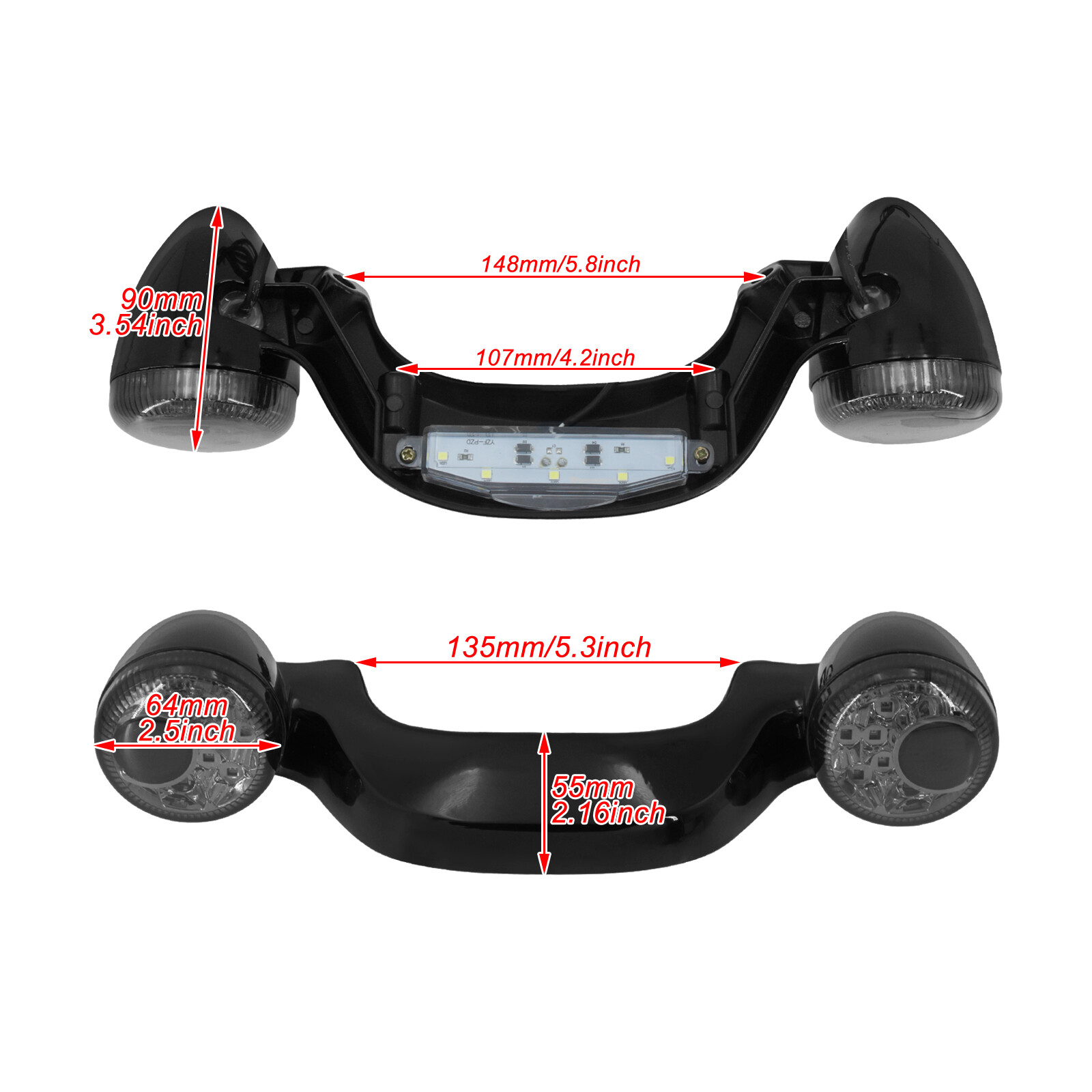 Black Rear Turn Signal Brake LED Light Bar For Harley Electra Street Glide 10-23