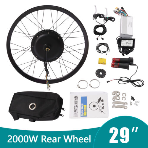 Electric Bicycle for Sale: 29''Rear Wheel Electric Bicycle Conversion Kit 72V 2000W EBike Motor LCD Display in Chino, California