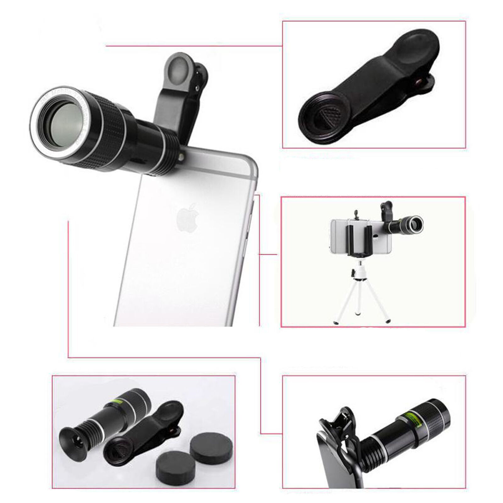 HD 20xOptical Zoom Clip on Camera Lens Phone Telescope For Universal Cell Phone