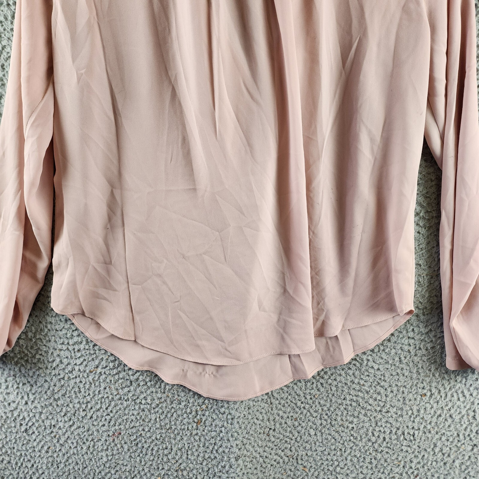 Milano Collared Henley Blouse Women's Medium Mauve Solid Long Sleeve Pullover - Picture 16 of 17