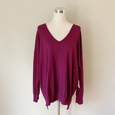 Margeaux & Ellie V-Neck Purple Sweater Size 2X