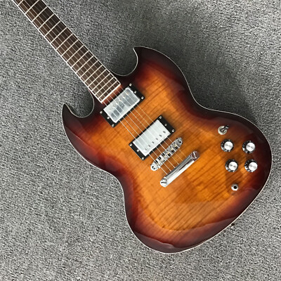 Factory Vintage Sunburst SG Electric Guitar Mahogany Body&Neck HH Pickups
