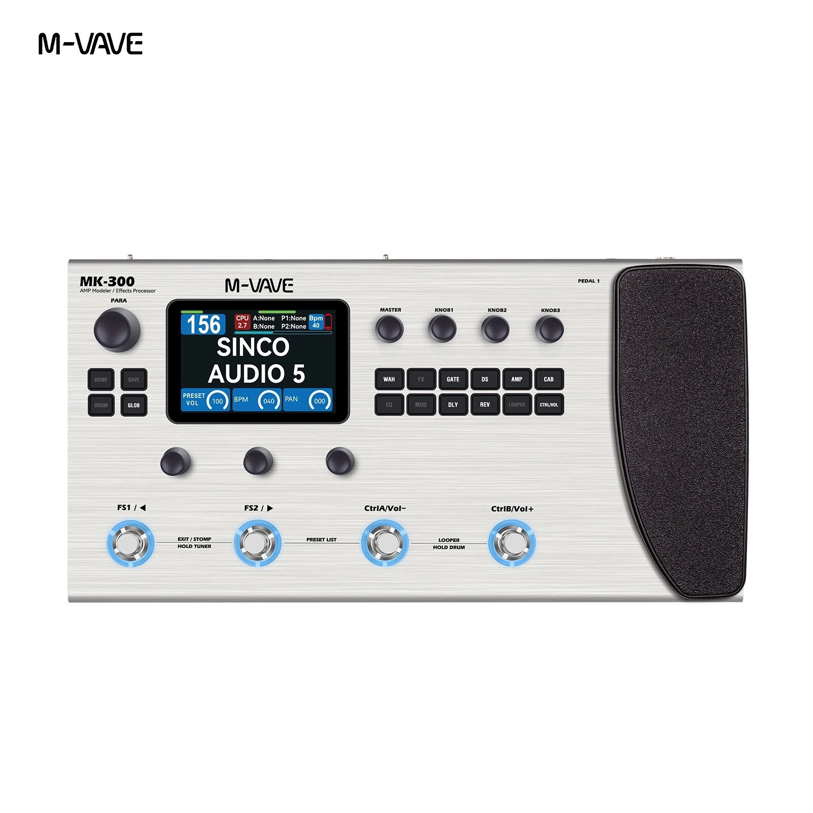 ギター M VAVE MK-300 M-VAVE MK-300 Guitar Multi-Effect Processor ANN Neural