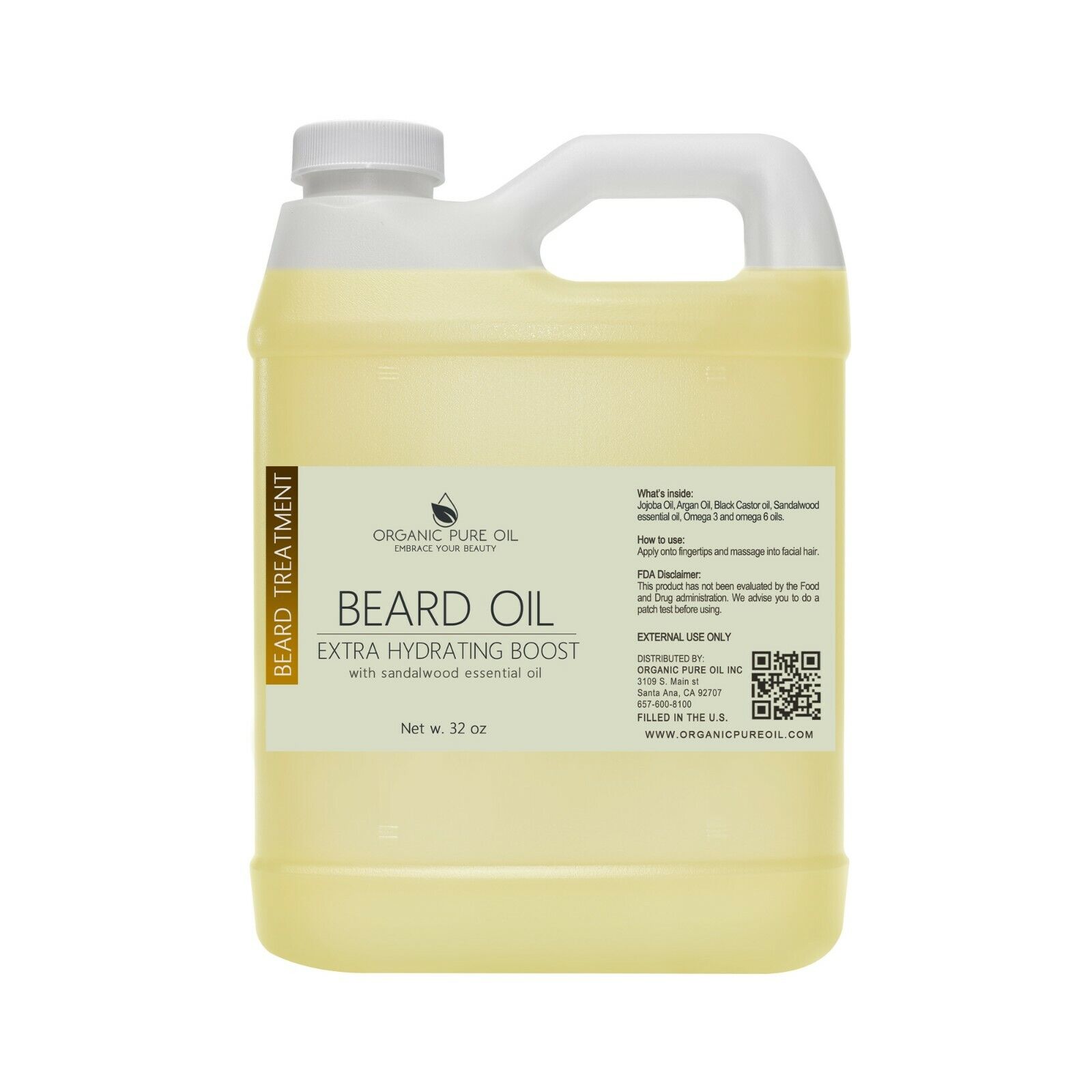 Natural Hair Growth Conditioner Bulk 32 Oz Sandalwood Blend Non Gmo