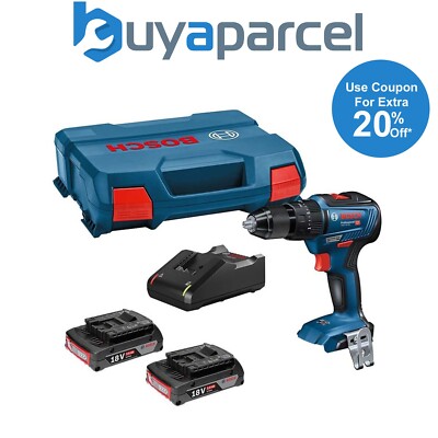 Bosch 18v GSB 18V-55 Brushless Combi Hammer Drill - 2 x 2.0ah Batteries