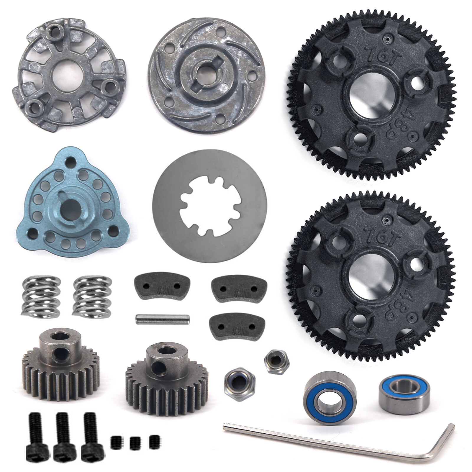 76T 48P Spur Gear w/ 25T 27T Pinion Gear RC Upgrades Part for 1/10 Slash 2WD VXL