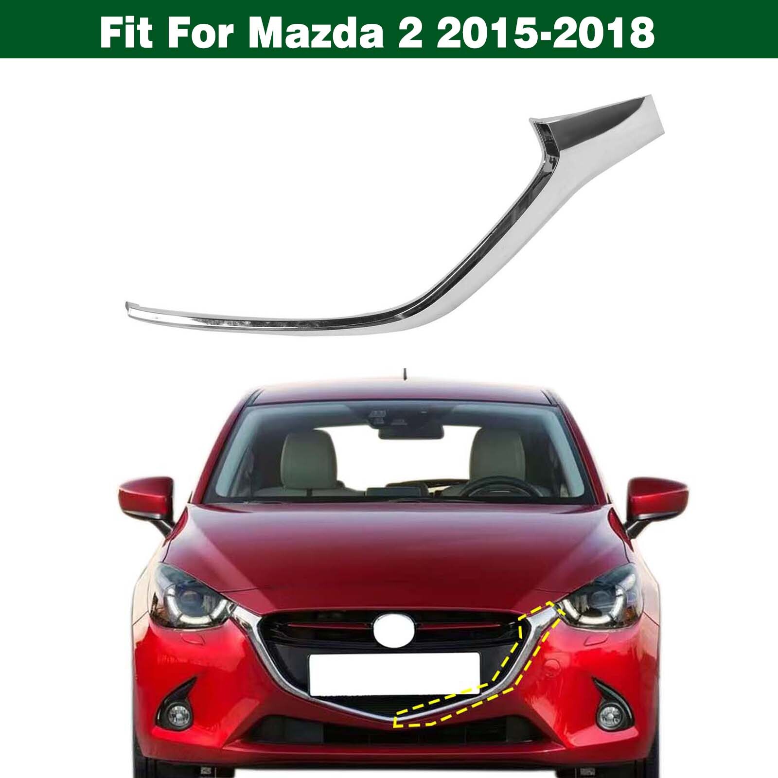 Left Front Bumper Grille Molding Trim Chrome DA6B507K0/K1