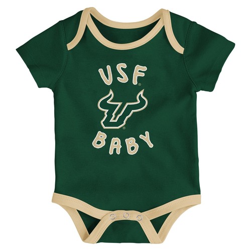 Outerstuff South Florida Bulls NCAA Newborn Champs Набор из трех предметов для криперов