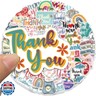 50Pcs Thank You Stickers Inspirational Vinyl/PVC Decals for Kids Boys Girls, Cute Stickers for Water Bottles Laptop Tablet Phone Scrapbook Luggage Skateboard (Thank You)