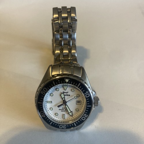 Sport America Date watch w/ stainless steel band 10 ATM