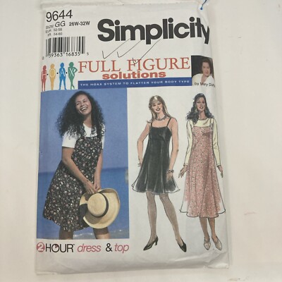 Simplicity  9644 Ladies Dress Size 26W-32W Sewing Pattern Used