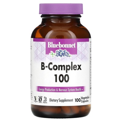 Bluebonnet Nutrition B-Complex 100 100 вегетарианских капсул без яиц, без рыбы,
