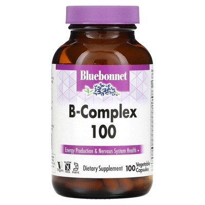 Bluebonnet Nutrition B-Complex 100 100 вегетарианских капсул без яиц, без рыбы,