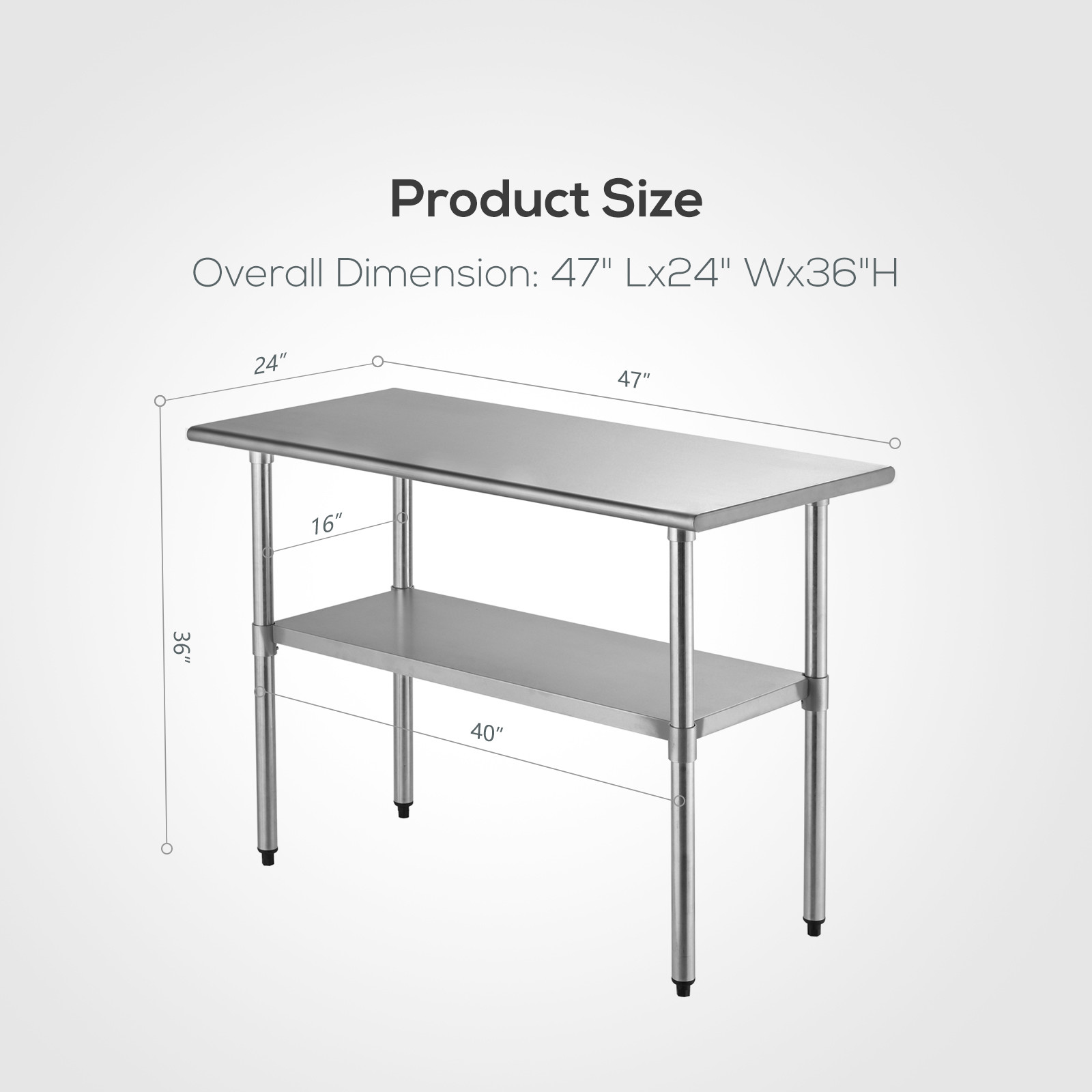 Restaurant Food Service 1000x600x800mmh 304 Stainless Steel Kitchen Bench Commercial Kitchen Prep Table Inhalers4uorg
