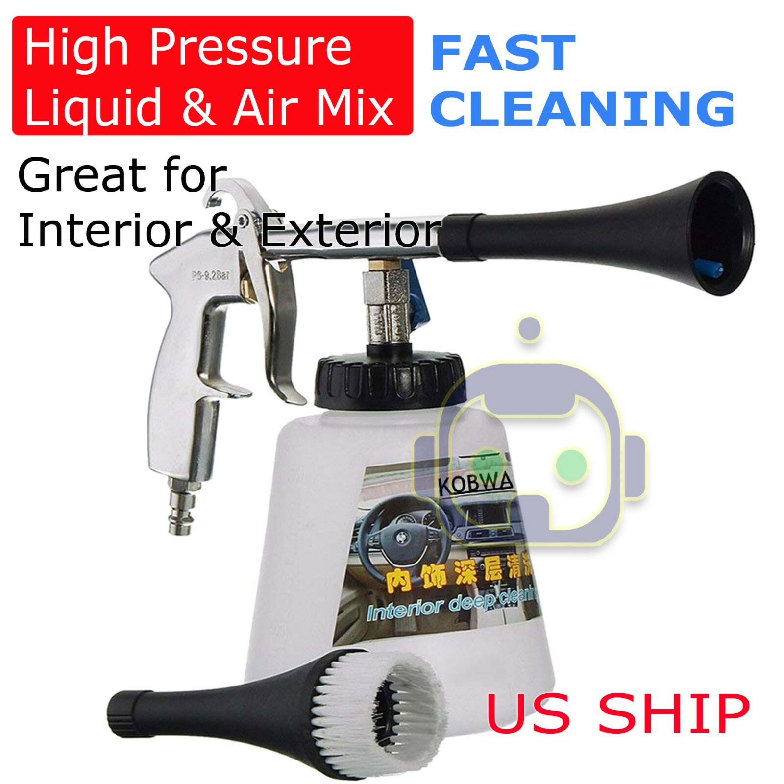 High Pressure Air Pulse Car Cleaning Gun Surface Interior Exterior