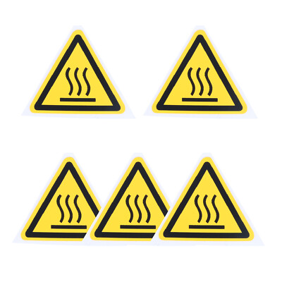5Pcs Oil-Proof Water-Resistant DIY Warning Signs Stickers Security Safety Labels
