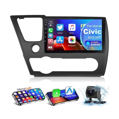 Podofo【8 Core 4G+64G】Car Stereo for Honda Civic 2013 2014 2015 201