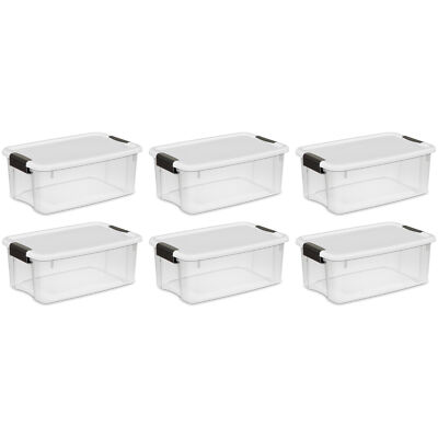 Sterilite Clear Plastic Stackable Storage Bin with Latching Lid
