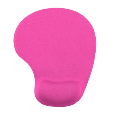 Mouse Mat Anti-skid Reduce Hand Fatigue Solid Color Mousepad with Wrist Rose Red