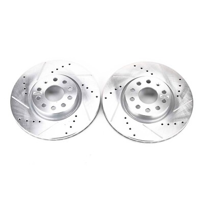 Power Stop EBR898XPR Drilled & Slotted Front Rotor Set for Audi A3 TT & VW Jetta