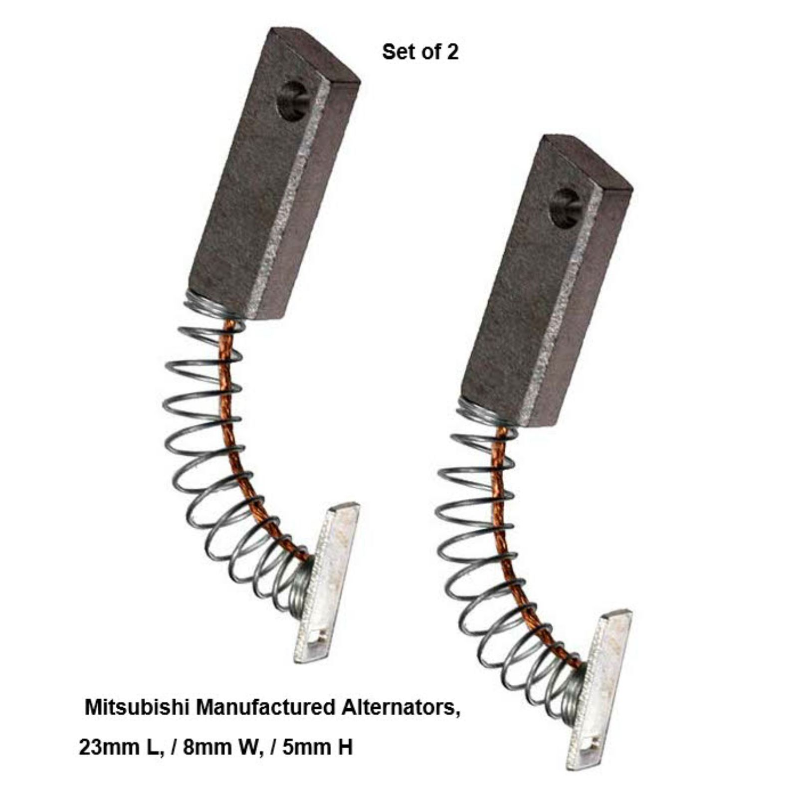 Set of 2 Brushes for Mitsubishi Subaru Alternators 23mm L Set of 2 Brushes for Mitsubishi Subaru Alternators 23mm L