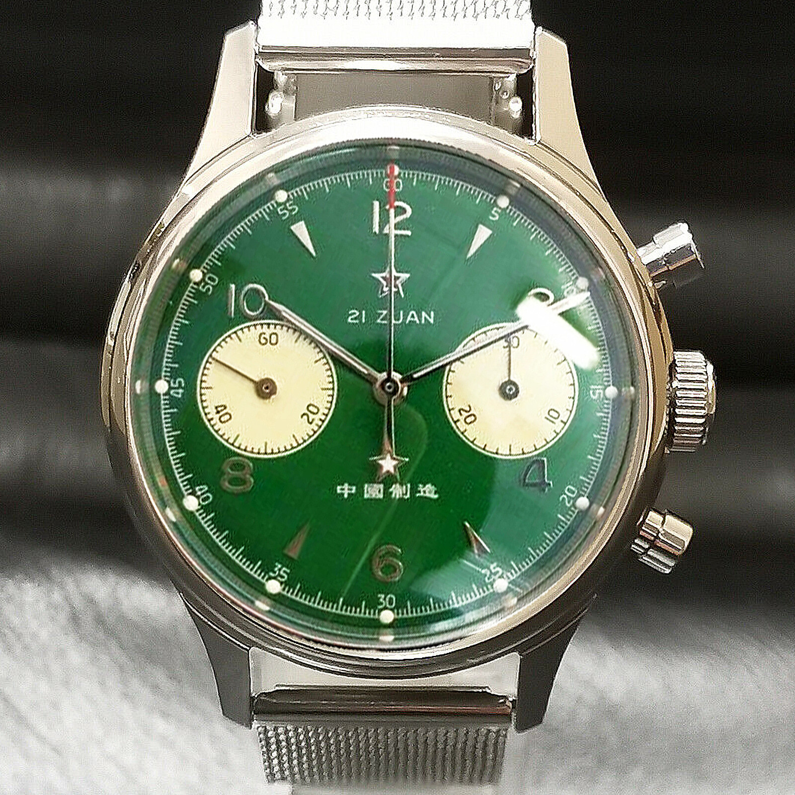 Pre-owned Sugess Seagull 1963 2021 Milan Steel + Nylon 2 Band Sapphire Green Mechanical Watch