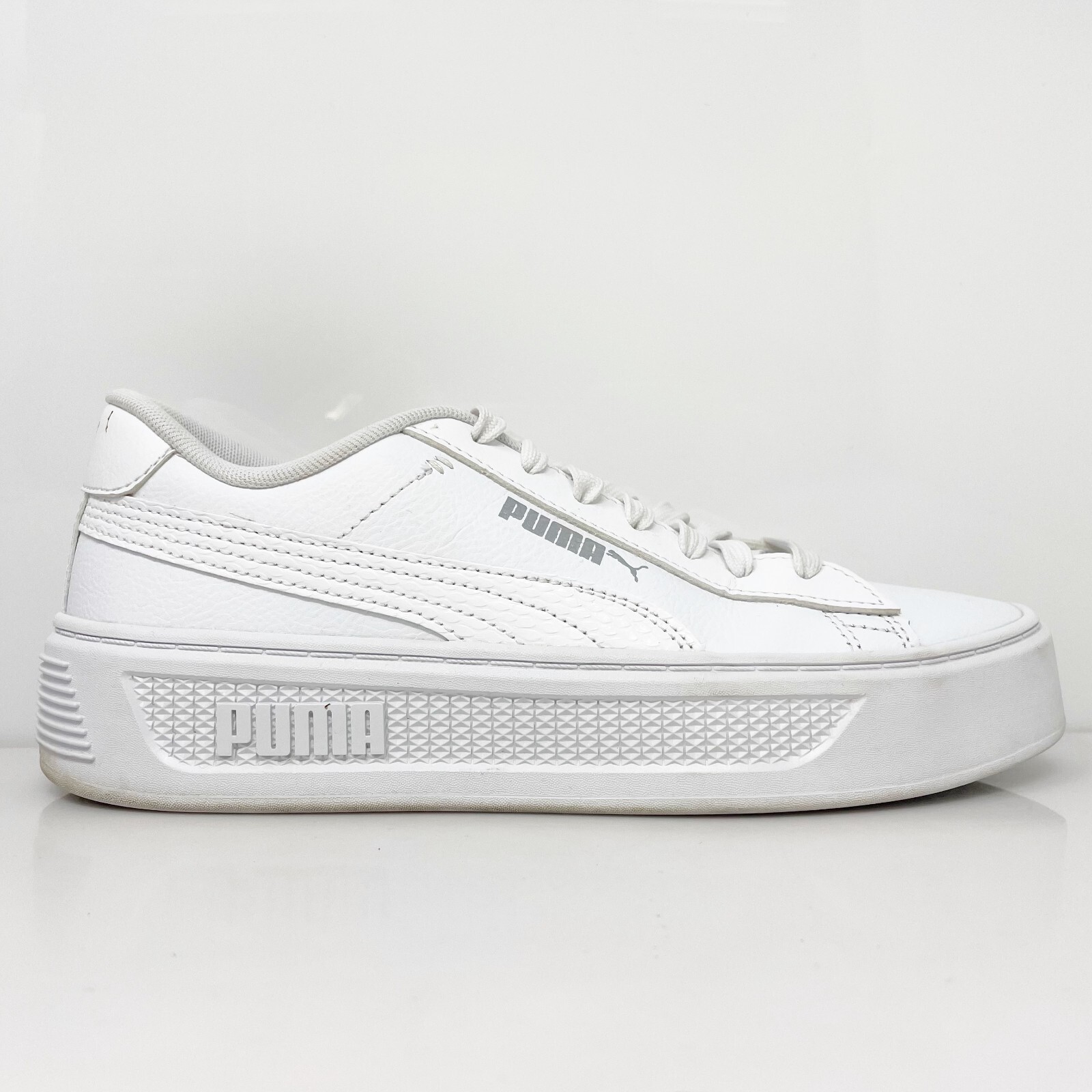 Puma Womens Smash Platform V3 392253-01 White Casual Shoes