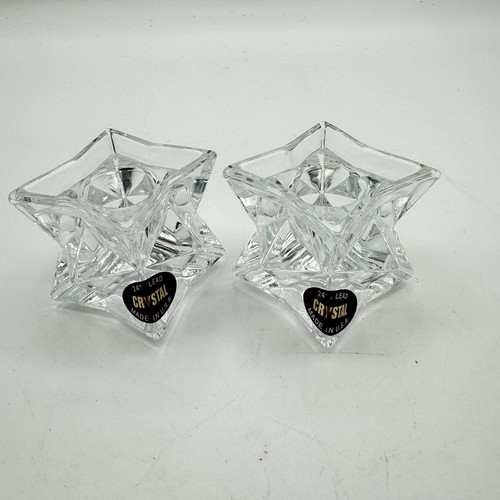 2 Michael C Fina Fifth Avenue 24% Lead Crystal Star Shaped