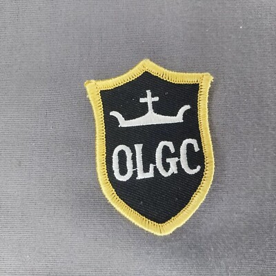 OLGC Our Lady Good Council Catholic Black Gold Iron On 2 3/4'' Patch