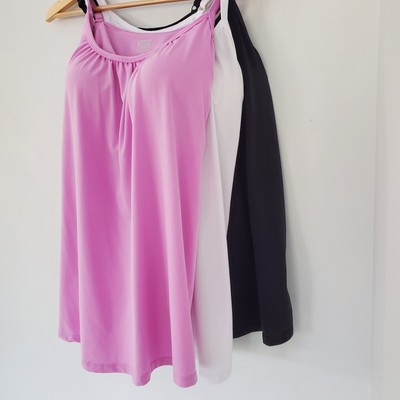 'LOT OF 3' Sz XL 32° DEGREES COOL Cami Built In Bra Tanks NWOT White Black Pink 