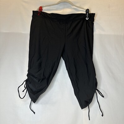 3XL Capri Rash Guard Swim Pants Bottom Bathing Suit Black Beach Athletic Pool