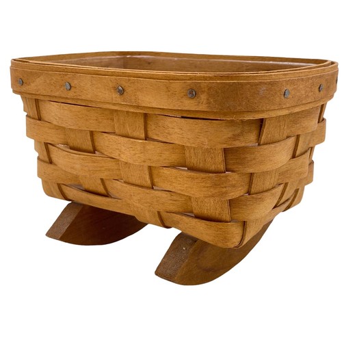 Longaberger Mini Cradle Basket With Liner #10715 Hand Woven