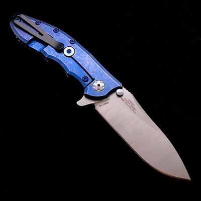 Zero Tolerance 0562CF Flipper Rick Hinderer Plain Edge Stonewash blue ZT 0562