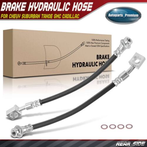 2Pcs Rear Outer Brake Hydraulic Hose for Chevy Suburban Tahoe GMC Yukon Cadillac
