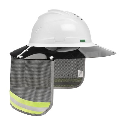 Hard Hat Visor with Neck Shade Fits Standard V-Gard Full Brim Attachment for ...