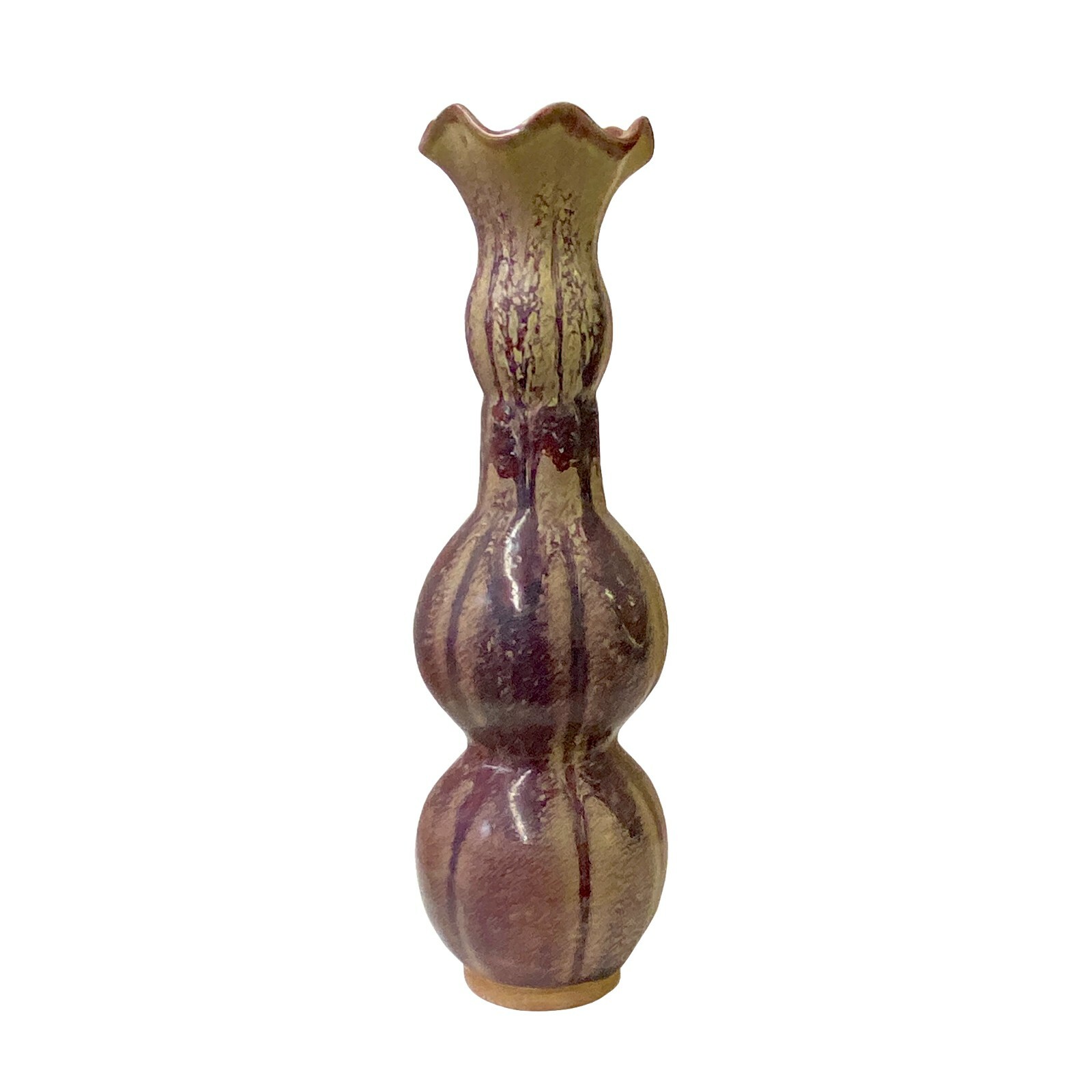 Distressed Plum Purple Tan Ceramic Vase Handmade Narrow Tall Decorative Accents Home Decor ws1510S Distressed Plum Purple Tan Ceramic Vase Handmade Narrow Tall Decorative Accents Home Decor ws1510S