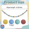 Boao 2 Pieces Wool Felt Ball Garland Colorful Pom Pom Garland Handmade 6.5 Feet Long 24 Balls Felt Banner for Wall Christmas Tree Decoration (Morandi Color)