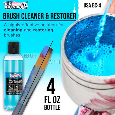 4 oz Brush Cleaner, Restorer, Clean Dried Paint Brushes, Airbrushes, Acrylic Oil