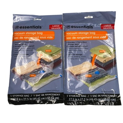 2 Packs of Home Essentials Large Vacuum Space Storage Bag 17.5'' X 27.5'', NIB