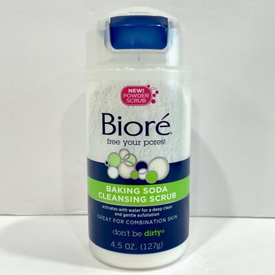 Biore Free Your Pores! Baking Soda Cleansing Scrub 4.5oz Exfoliator Bioré NEW