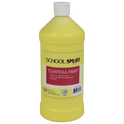 School Smart Tempera Paint, Quart, Yellow